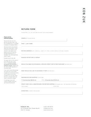 Return or Exchange Form