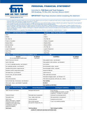 Personal Financial Statement