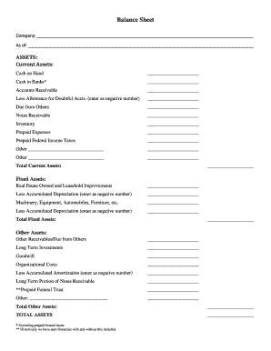 Balance Sheet Template