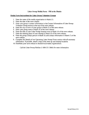 Litter Sweep Media Form