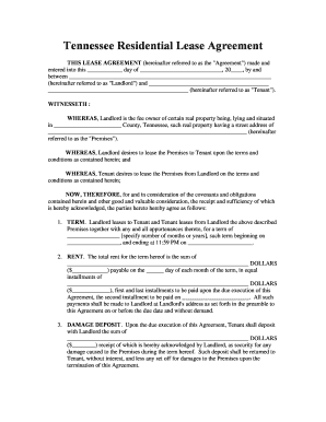 Tennessee Residential Lease Agreement