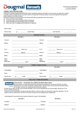 Dougmal Harcourts Tenancy Application Form