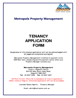 Residential Tenancy Application Form