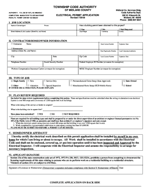 Michigan Electrical Permit Application