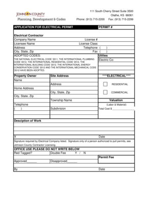 Electrical Permit Application