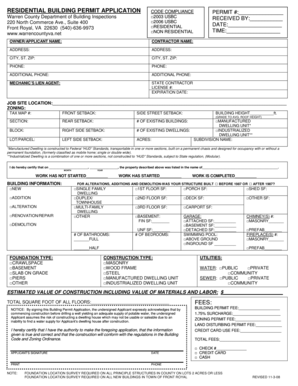 Residential Building Permit Application