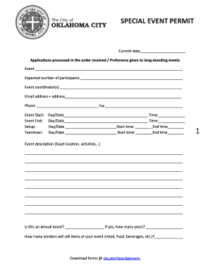 Special Event Permit Application