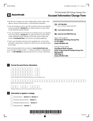 TD Ameritrade 529 College Savings Plan Account Information Change Form