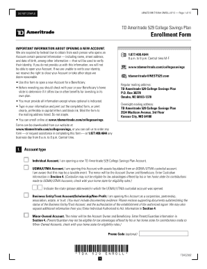 TD Ameritrade 529 College Savings Plan Enrollment Form
