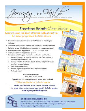 Weekly Journey of Faith Bulletin Cover Service
