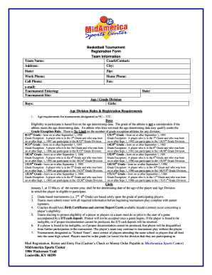 Team Roster Form - MidAmerica Sports Center