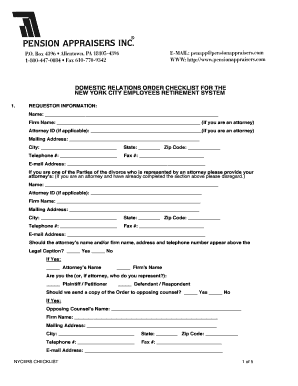 Domestic Relations Order Checklist