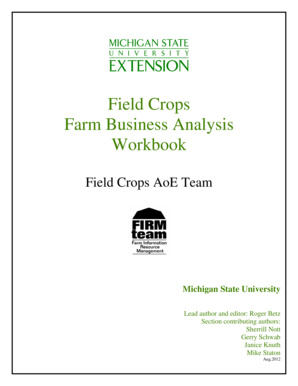 Field Crop Farm Analysis Workbook