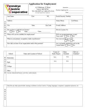 Employment Application Form