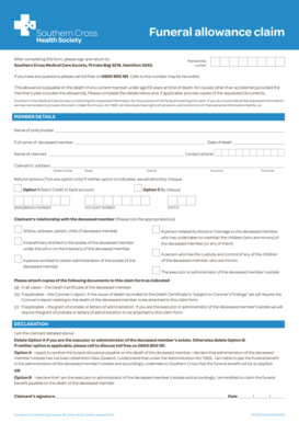 Funeral Allowance Claim Form
