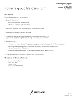 Humana Group Life Claim Form