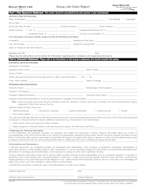 Group Life Claim Report