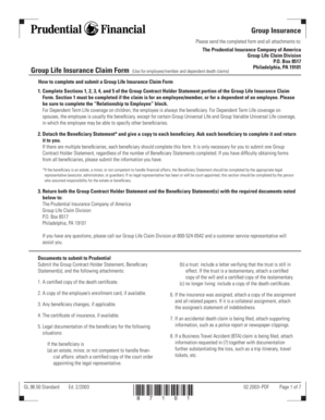 Group Life Insurance Claim Form