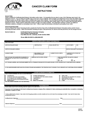 Cancer Claim Form
