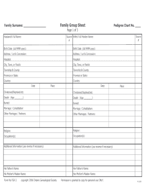 Family Group Sheet
