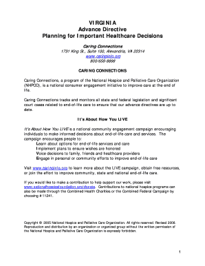 Virginia Advance Medical Directive