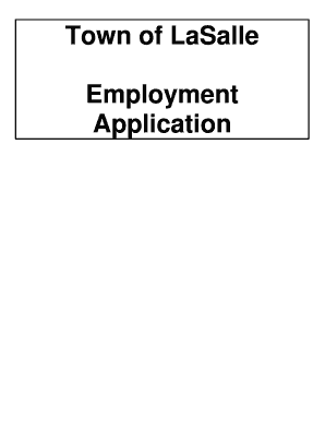 EMPLOYMENT APPLICATION - Town of LaSalle