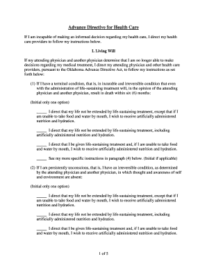 Oklahoma Advance Directive for Health Care