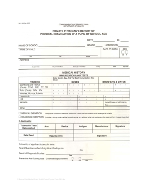 School Physical Form