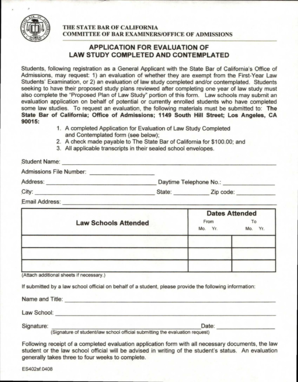 California Law Study Evaluation Application