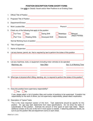 Position Description Form