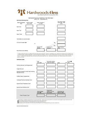 Fillable Online Hardwood Flooring Installation Cost Estimator Fax Email