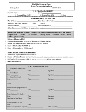 Exam Accommodation Form
