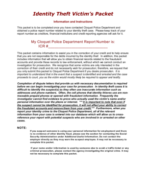 Identity Theft Victim’s Packet