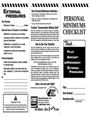 Personal Minimums Checklist