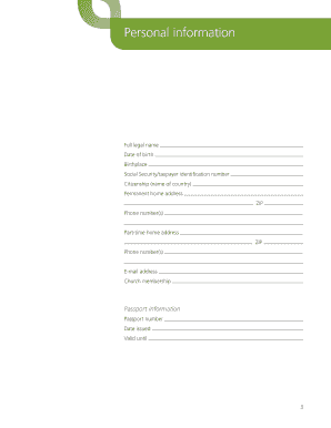 Personal Financial Affairs Directory