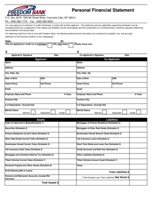 Personal Financial Statement