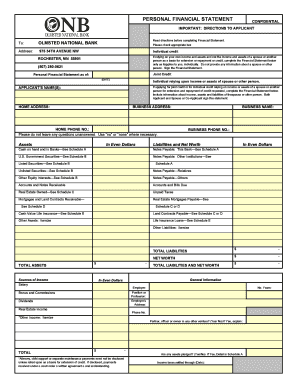 Personal Financial Statement Form
