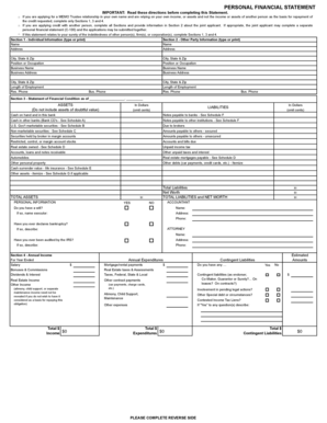 Personal Financial Statement
