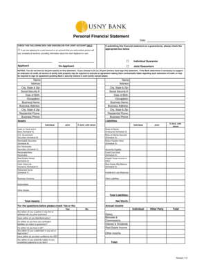 Personal Financial Statement