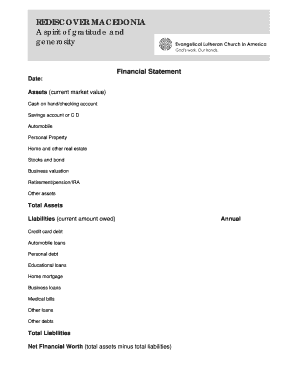Personal Financial Statement