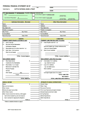 Personal Financial Statement