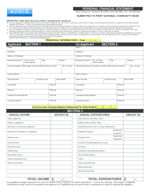Personal Financial Statement