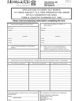 Tree Work Application Form