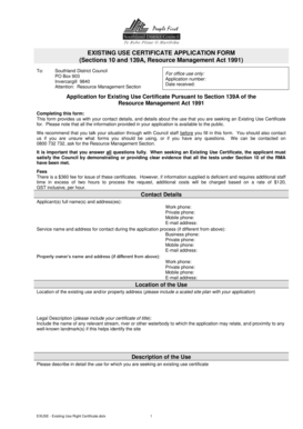 Existing Use certificate Application Form s10 - southlanddc govt