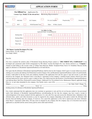 Residential Apartment Application Form