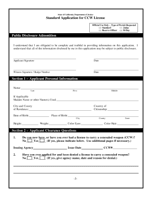 California CCW License Application