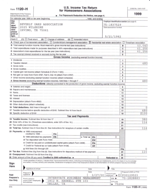 Form 1120-H US Return for Homeowners Associations