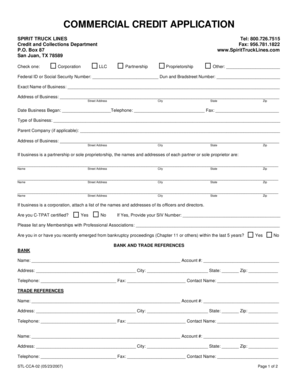Commercial Credit Application