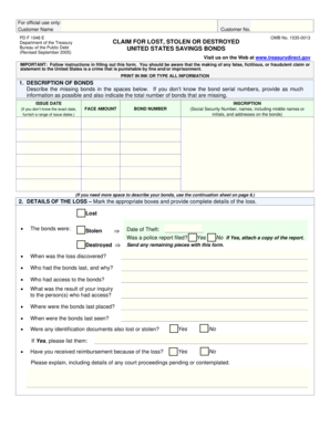 US Savings Bonds Claim Form