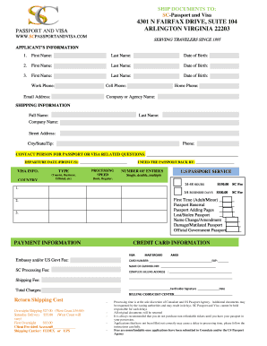 Passport and Visa Application Form